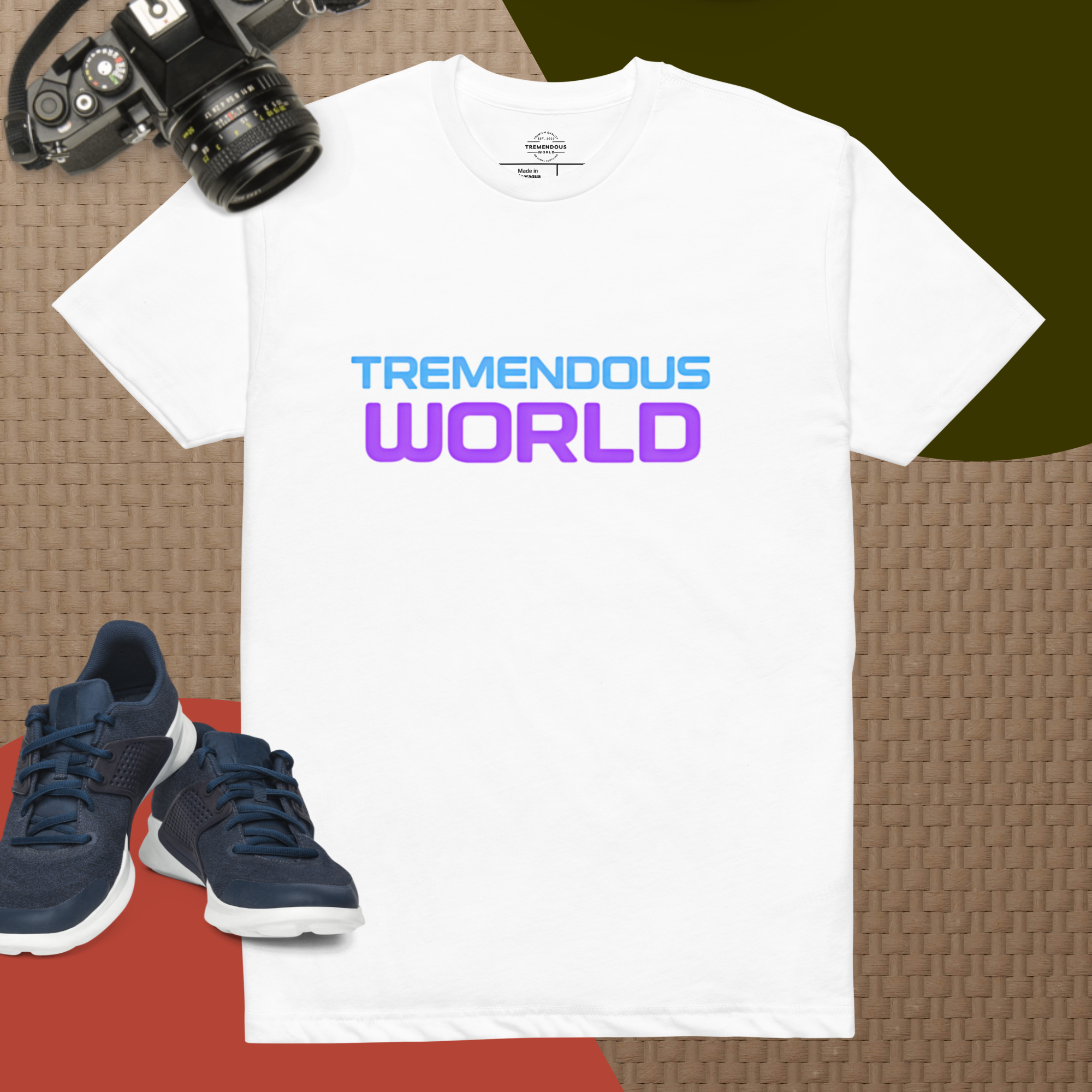 Tremendous World Techno Blue & Purple Text Tee