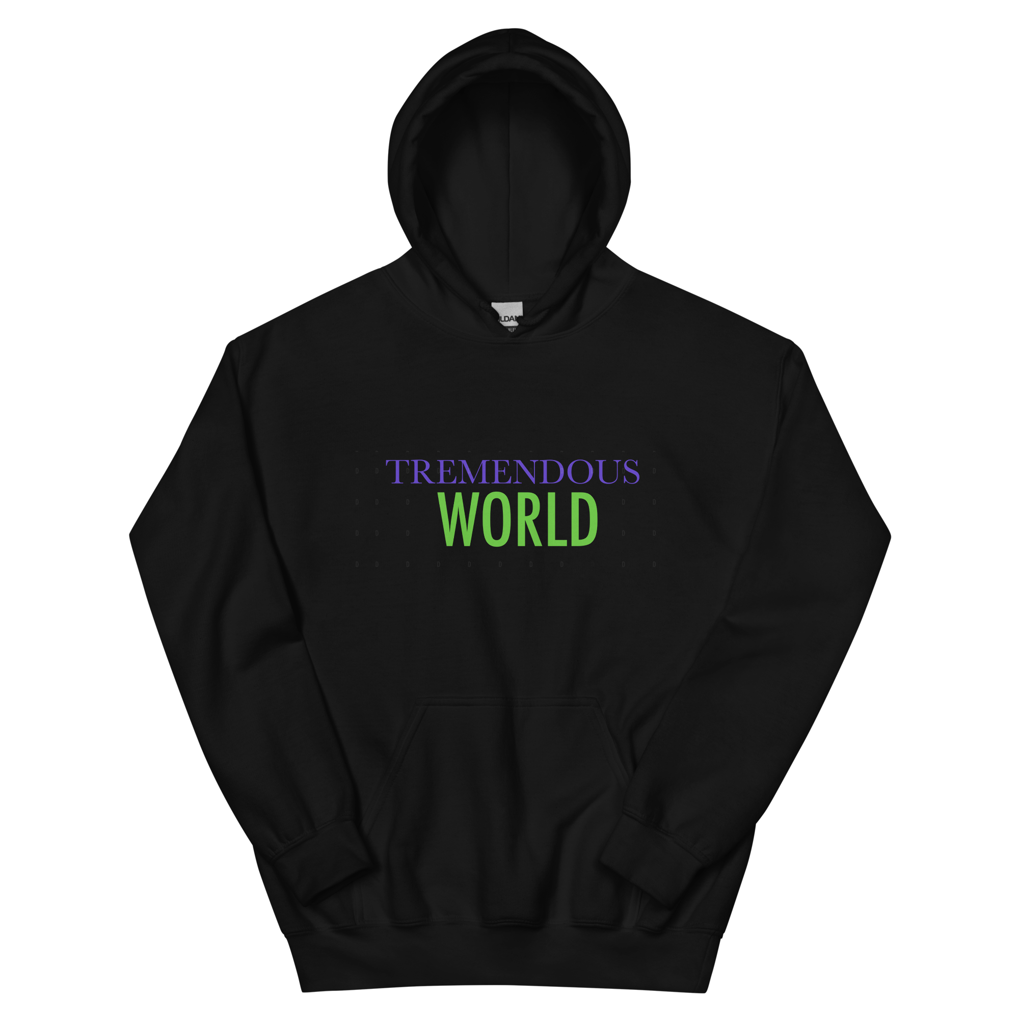 Tremendous World Core Collection Purple & Green Text Hoodie