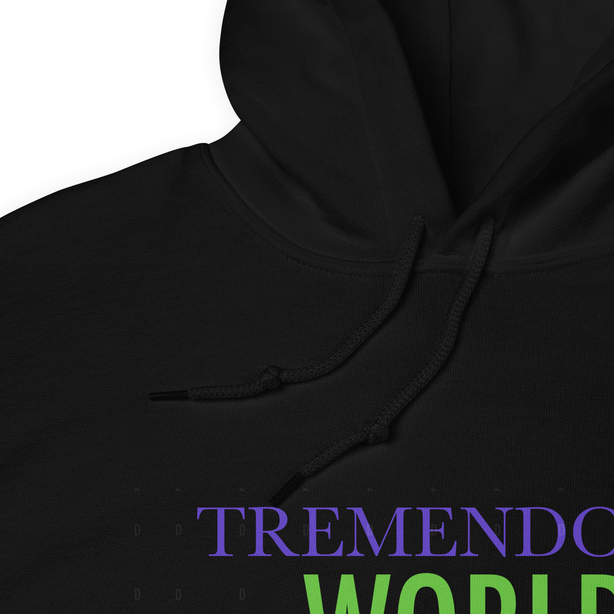 Tremendous World Core Collection Purple & Green Text Hoodie
