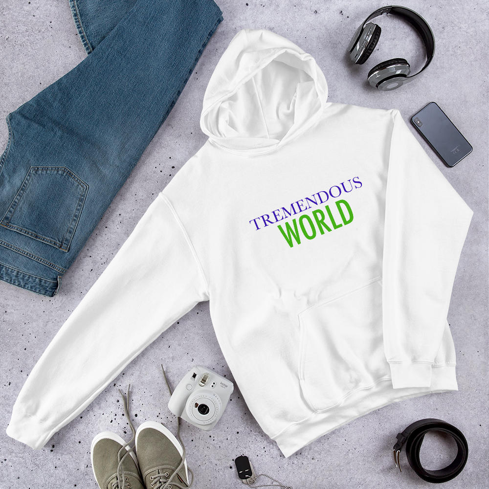 Tremendous World Core Collection Purple & Green Text Hoodie